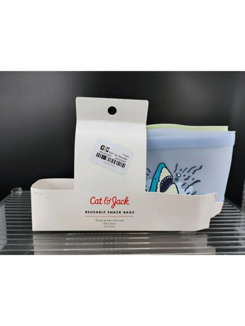 Cat & Jack 2pc Reusable Snack Bags Silicone BPA Free Durable